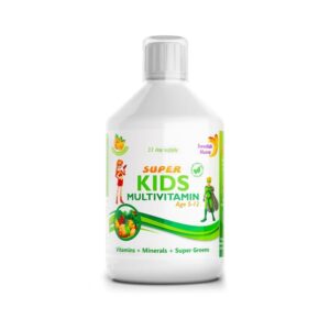 Super Kids tekoči multivitamini za otroke z 28 sestavinami: vitamini + minerali + mešanica zelenja in izvlečkov - 500 ml