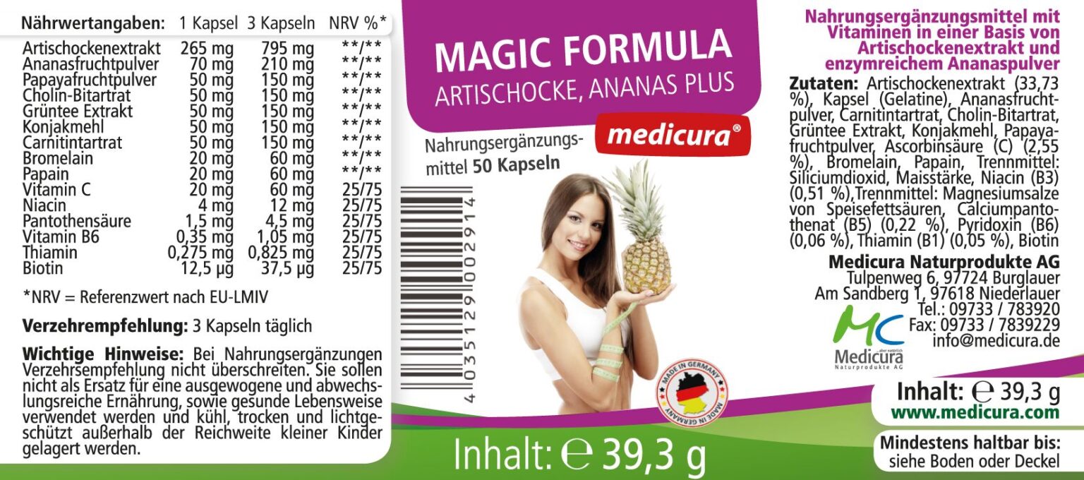 Artičoka, ananas plus 50 kapsula Vitamincic za zdravlje i ljepotu